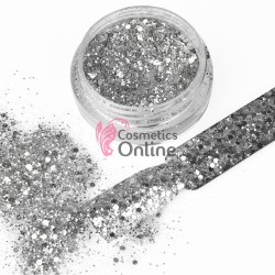 Decor pentru unghii NADP043AA Pulbere cu paiete pentru unghii Elegance EGA01 Argintiu